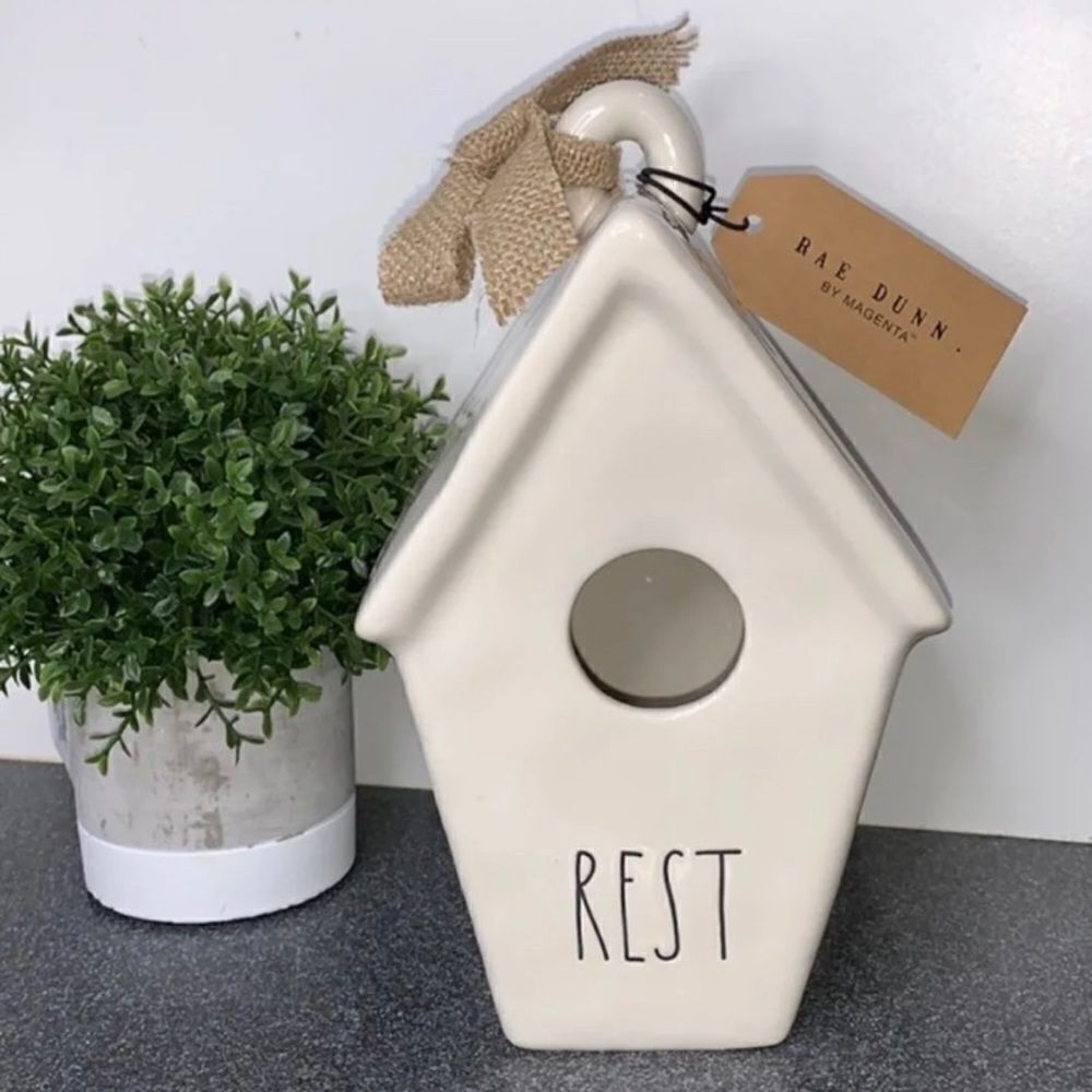 New with tags, Rae Dunn Rest birdhouse‎